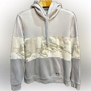 Under Armour Women's Rival Fleece Hoodie-Halo Grey-Snow Camo- Large